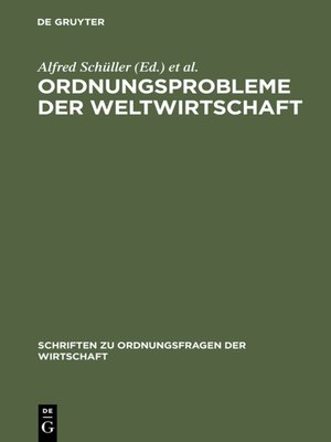 cover image of Ordnungsprobleme der Weltwirtschaft